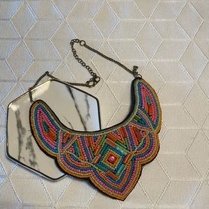 Multiple Beaded Statement Necklace-Collar Necklace